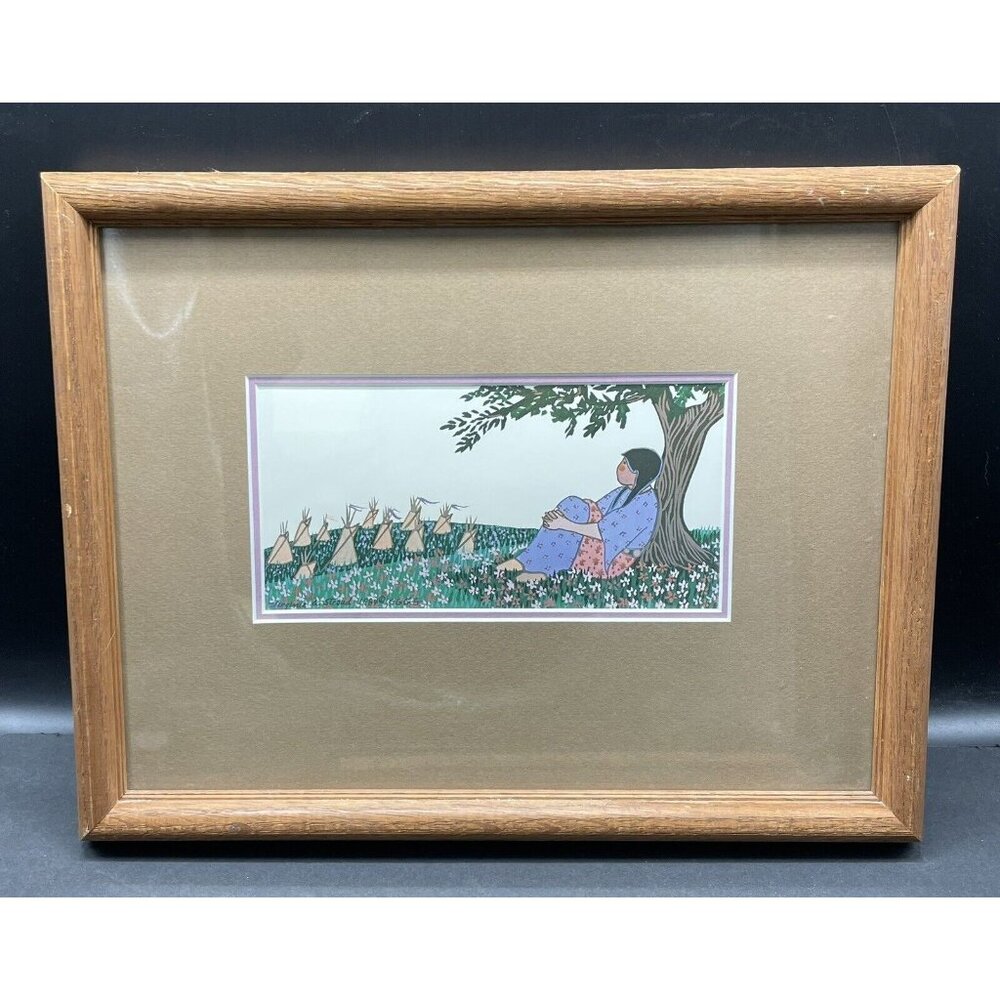 Vintage 1984 Virginia A. Stroud Signed Native American Artist Framed Print